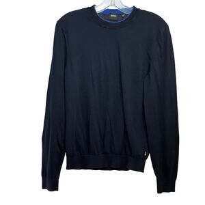 BOSS Hugo Boss Fabello Light Cotton Pullover Sweater LS Mens Medium Black Cotton